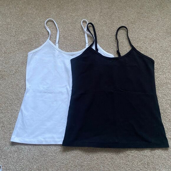 2 PACK Nearly Nude Women's Tank Top Camisole Bundle Black White Size Medium NWOT - Picture 1 of 11